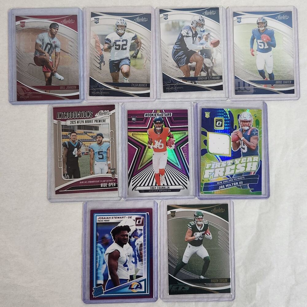 Panini NFL Rated Rookie, Absolute, Rookies & Stars Cards Lot Of 9 2024-2025 NM